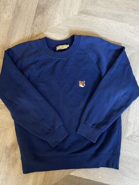 Maison Kitsune blue sweatshirt with fox logo